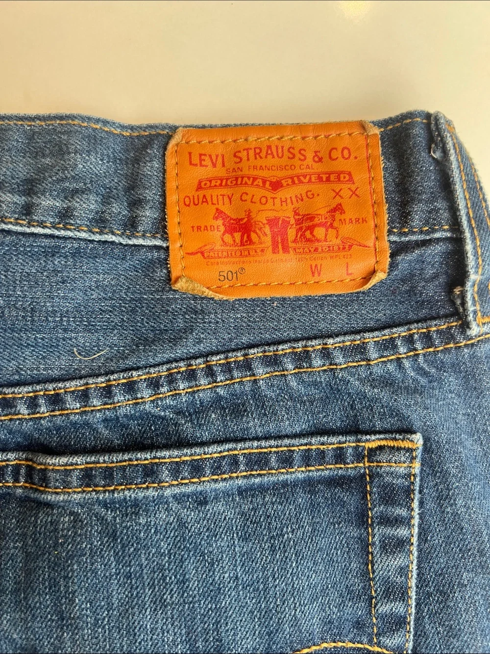 Levi's Dark Blue Denim Cutoff Shorts